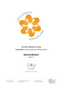 Grafik Zertifikat Novastor DataCenter Certified Engineer