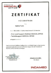 Grafik INDAMED Medical Office First Level Support & Techniksupport 2022